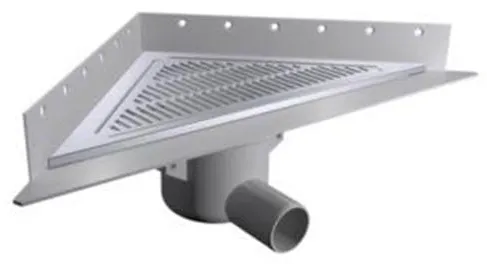 Purus Corner floor drain package Ø50 mm horizontal with