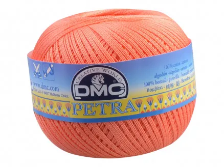 DMC Petra No. 8 Crochet Yarn Unicolor 5608 Coral
