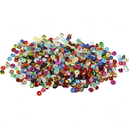 Sequins, Ø 6 mm, round, 100g