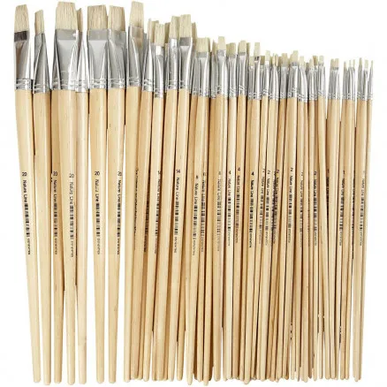 Nature Line Brushes, L: 27.5–33 cm, W: 5–19 mm, flat, 64 pcs/1 pack.