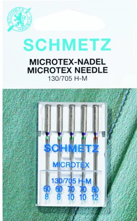 Schmetz Sewing Machine Needles Microtex 130/705 H-M Size 90 - 5 pcs